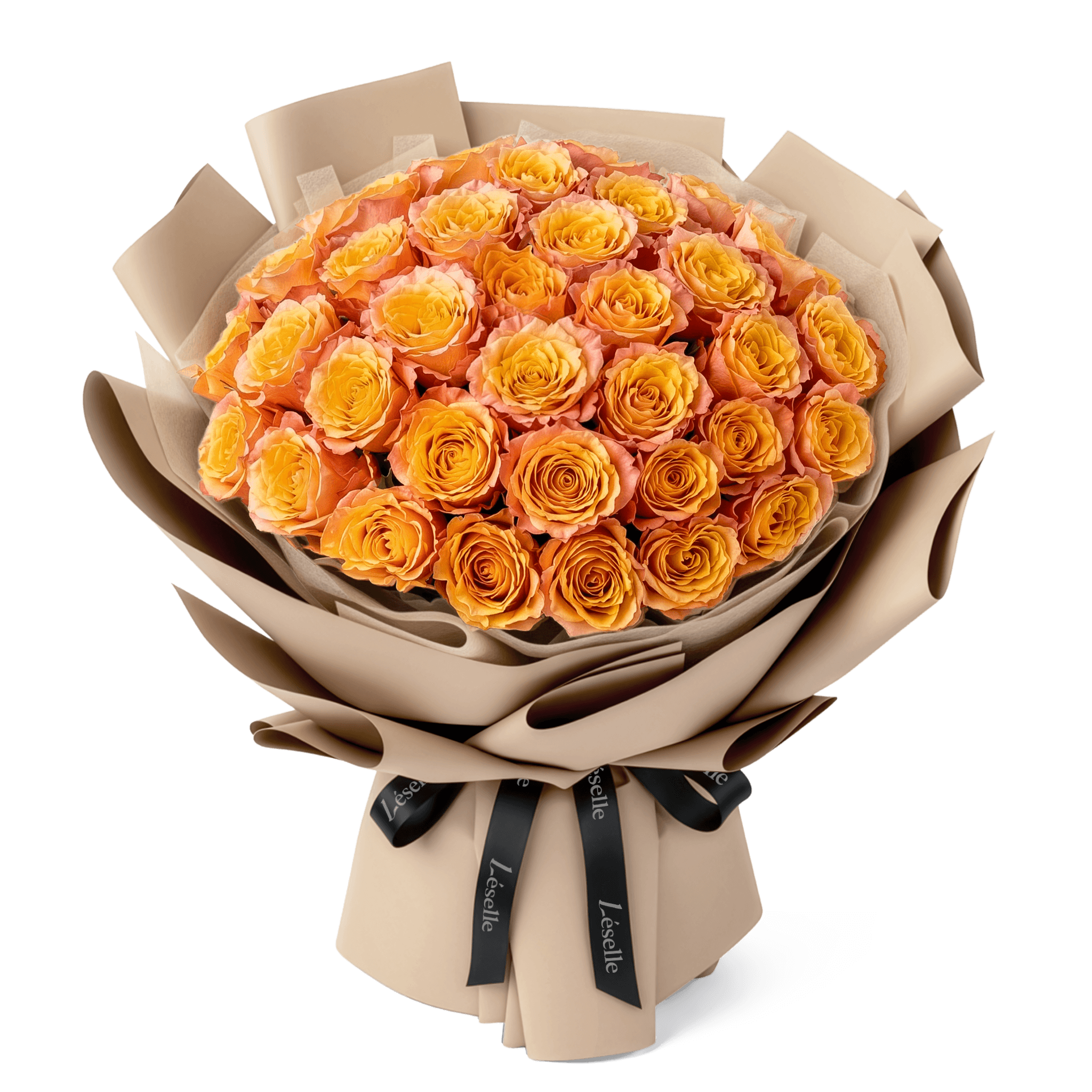 The Grand Flamingo // Giant Gradient Orange Rose Bouquet