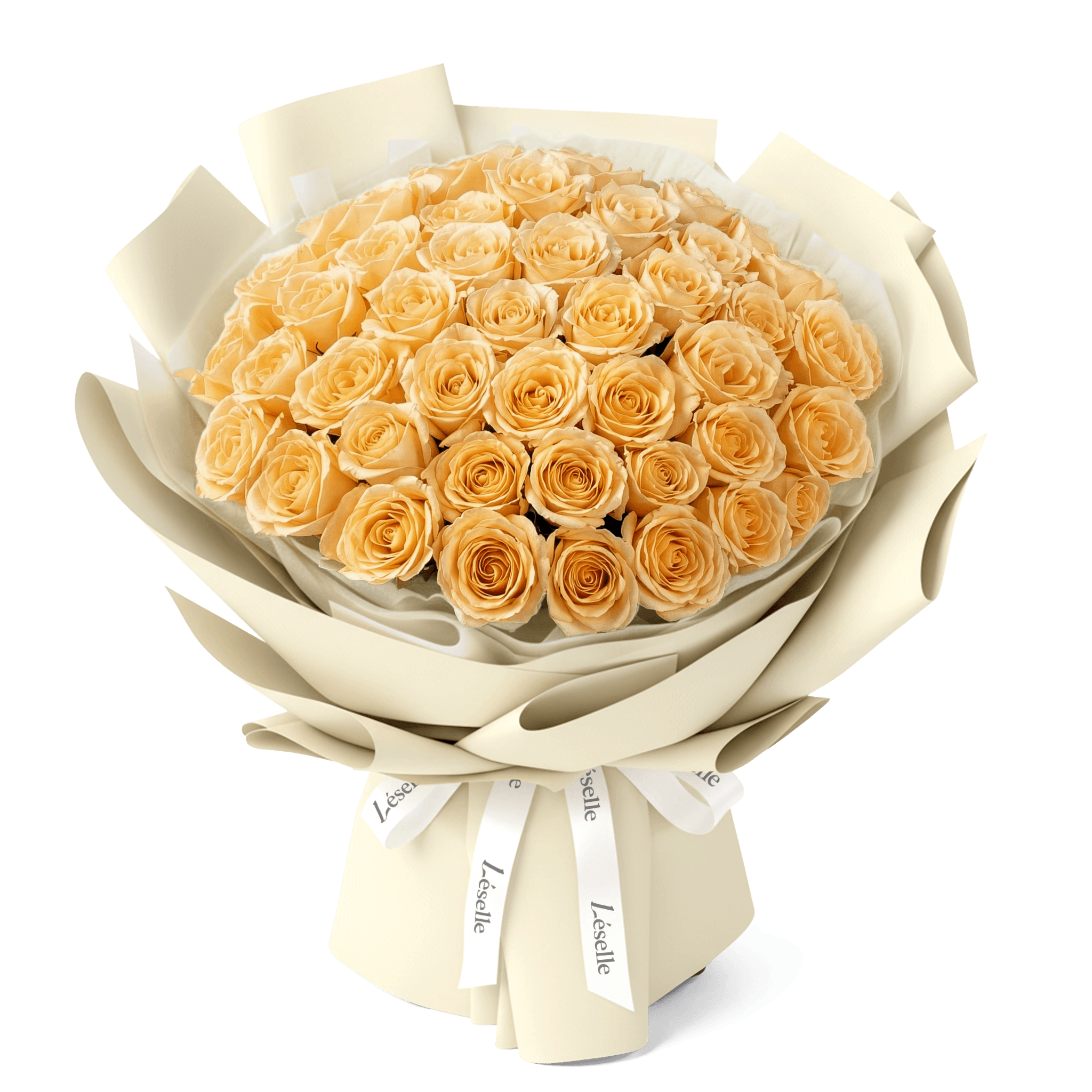 The Grand Peach Avalanche // Giant Champagne Rose Bouquet