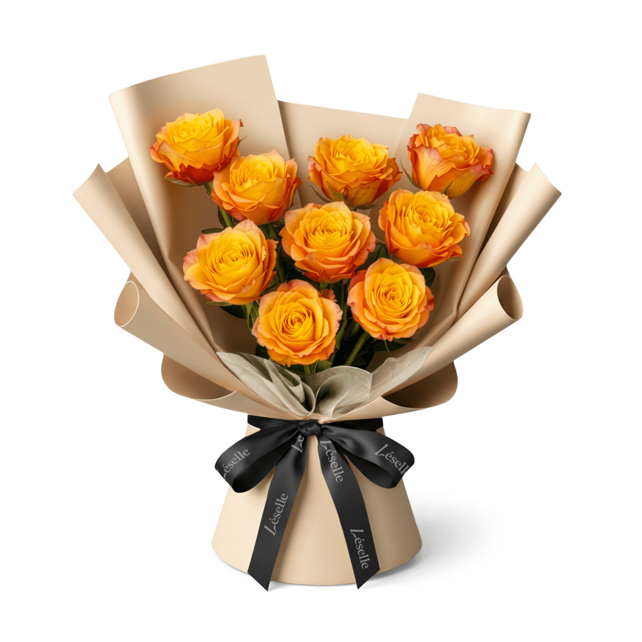 Flamingo // Gradient Orange Rose Bouquet