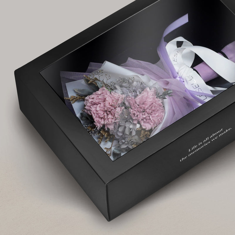 Mini Preserved Carnation Bouquet - Lilac & Lavender