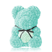 Handmade Rose Bear - Tiffany Blue