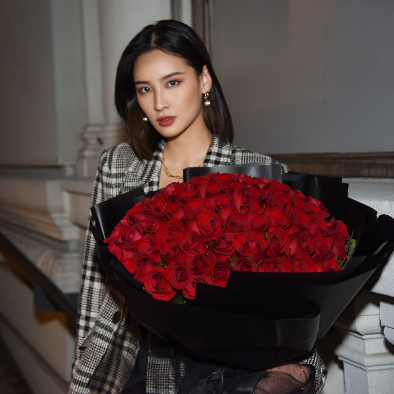 The Eternal Love Fresh Flower Bouquet - Classic Red Roses